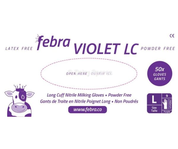 Febra Violet Nitrile Milking Glove