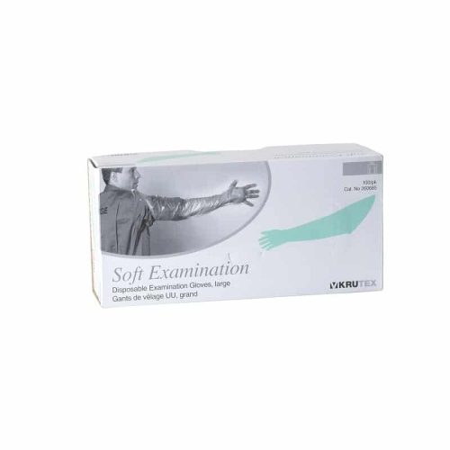 Armlength vet gloves green - box 100