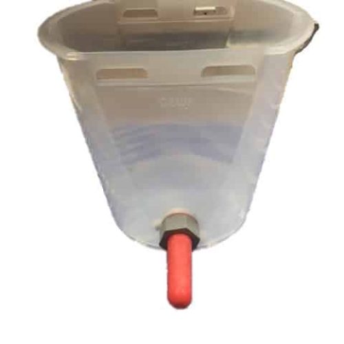 Single calf bucket with teat & valve - clear