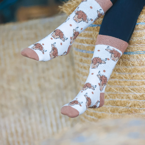 Highland Cow Crew Socks