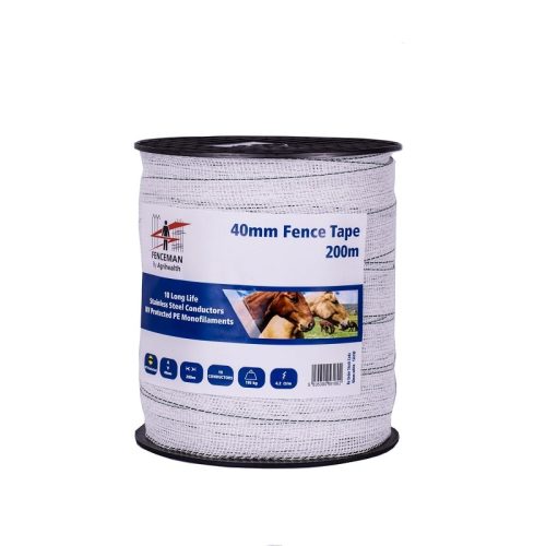 Fenceman 40mm Standard White Tape 200m