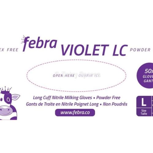 Febra Violet Nitrile Milking Glove