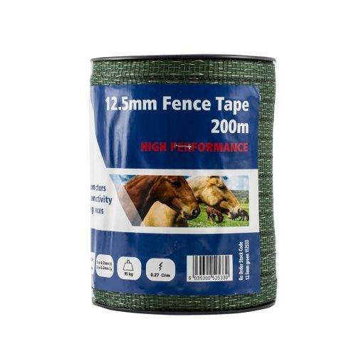 Fenceman 12.5mm high performance green tape 200m