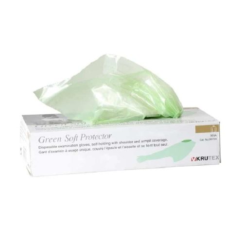 Armlength shoulder protector gloves soft green - box 50