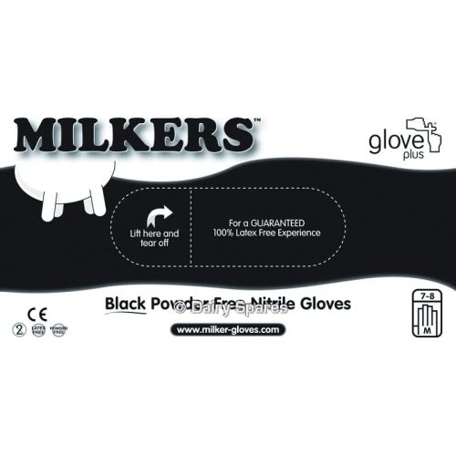 Milkers black nitrile gloves box 100