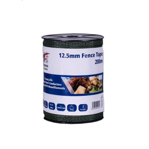 Fenceman 12.5mm standard green tape 200m