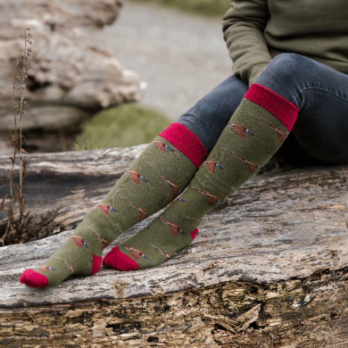 Country Moos Pheasant Extra Long Socks