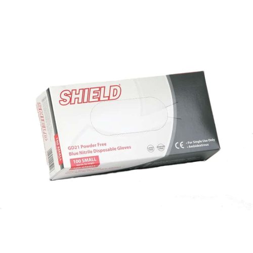 Bodyguard sheild powder free blue nitrile gloves - box of 100